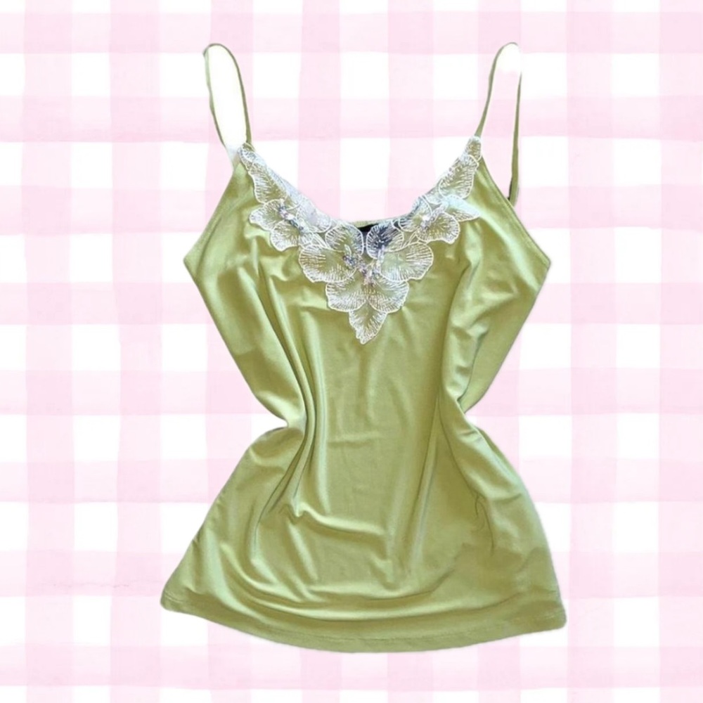 *SOLD!* Bay Studio Y2K Fairy Plus Size Green Iridescent Sequin Tank Top